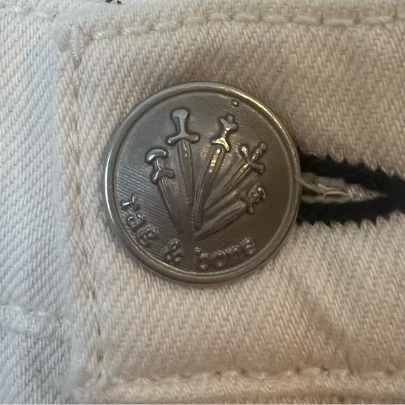 NWT rag & bone Wren High Rise Slim Straight Jeans in Ecru sz 29 Rigid Denim $255 - Picture 8 of 15